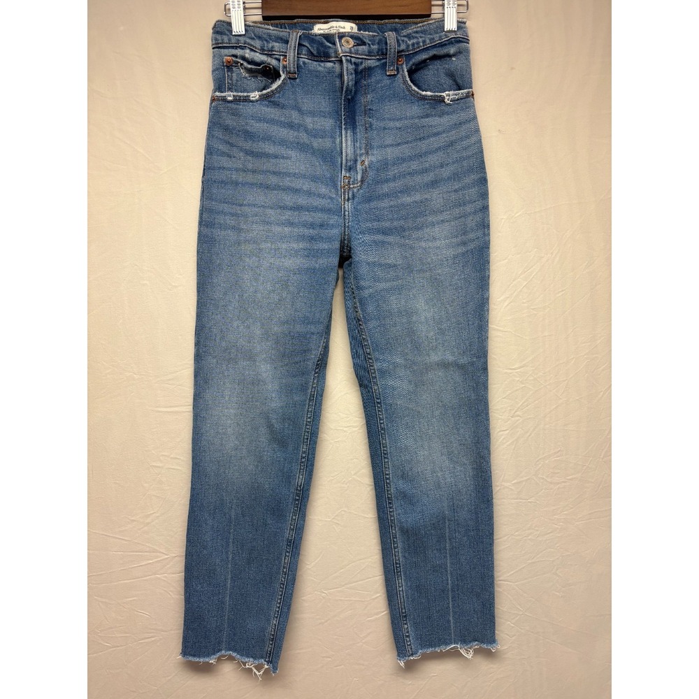 Abercrombie & Fitch Ankle Straight Ultra High Rise Jeans Blue Size 28 6L